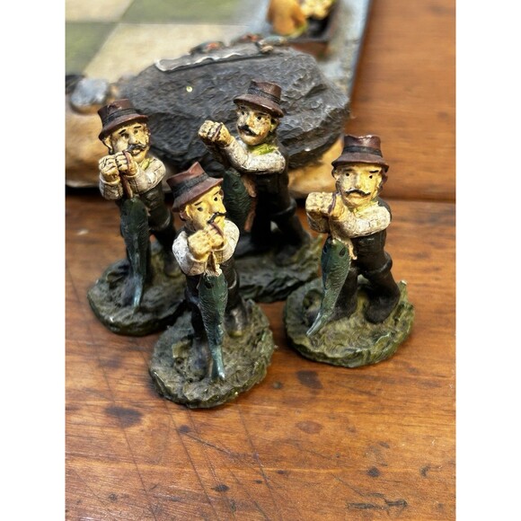 Vintage Fisherman and Fish Tic-Tac-Toe Game Board Sports Camping Lodge Decor - Picture 3 of 12